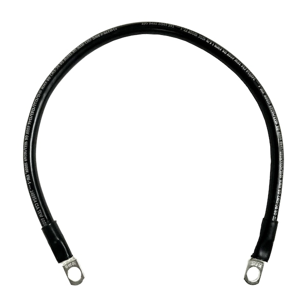 Remington Industries Marine Battery Cable, 4 AWG Gauge, Tinned Copper w/ Black PVC, 24" Length, 5/16" Lugs 4-5MBCBLA24 - main
